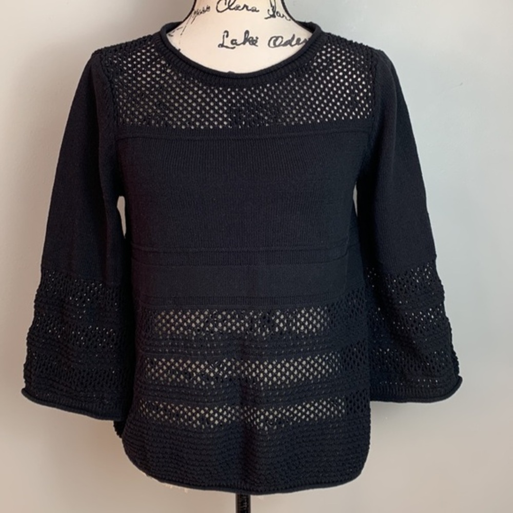 LOFT Wide Sleeve Crochet Knit Sweater NEW!